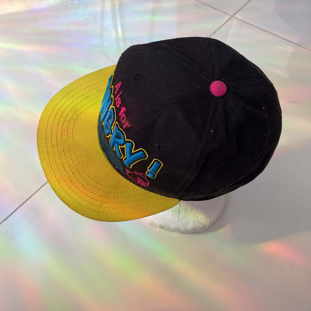 A Is For Angry! Cartoon Network Snapback Hat Black Yellow Embroidered - Picture 4 of 5
